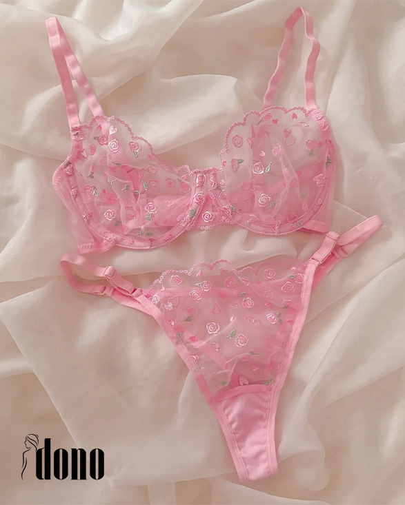 ست دو تیکه صورتی